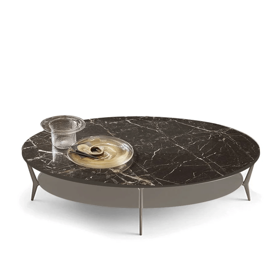Mesa de Centro Oval Planet - 303 Bronce/Mármol Noir Saint Laurent - CasaSoyer